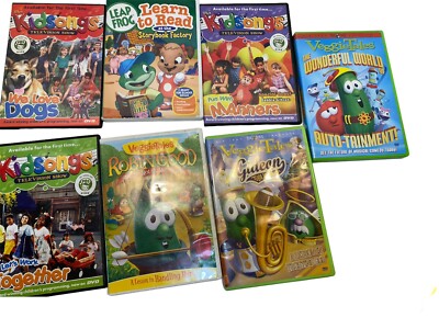 Lot 7 Veggie Tales Leap Frog and Kidsongs DVD