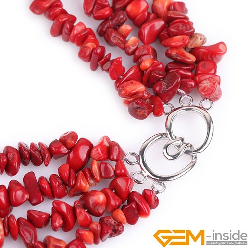 Handmade Multi-Strands Chips Cluster Statement Beaded Long Necklace 17-20 Inches - Picture 11 of 87