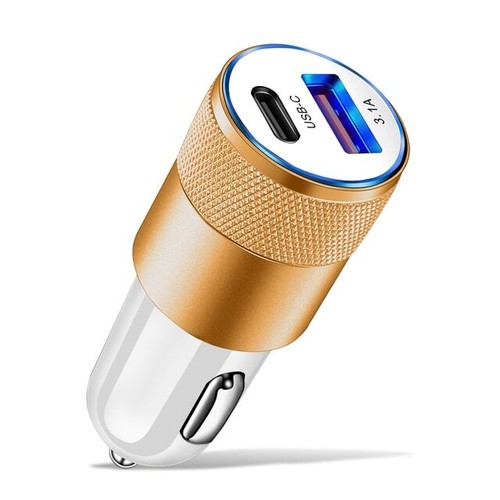3.1A PD Car Charger USB Type C Fast Charging Auto Phone Adapter Quick Charge 3.0 - Photo 9 sur 9