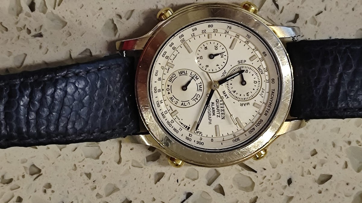 CITIZEN 6850-G80353 Y ALARM CHRONOGRAPH QUARTZ MENS 36.5mm