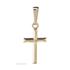 9ct Gold Small Simple Plain Square CROSS PENDANT CHARM Mum's Girls Xmas GIFT BOX