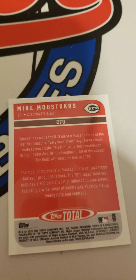 2020 Topps Total Mike Moustakas Cincinnati Reds #470 Wave 5 ERROR CARD wrong # - Image 2 of 2