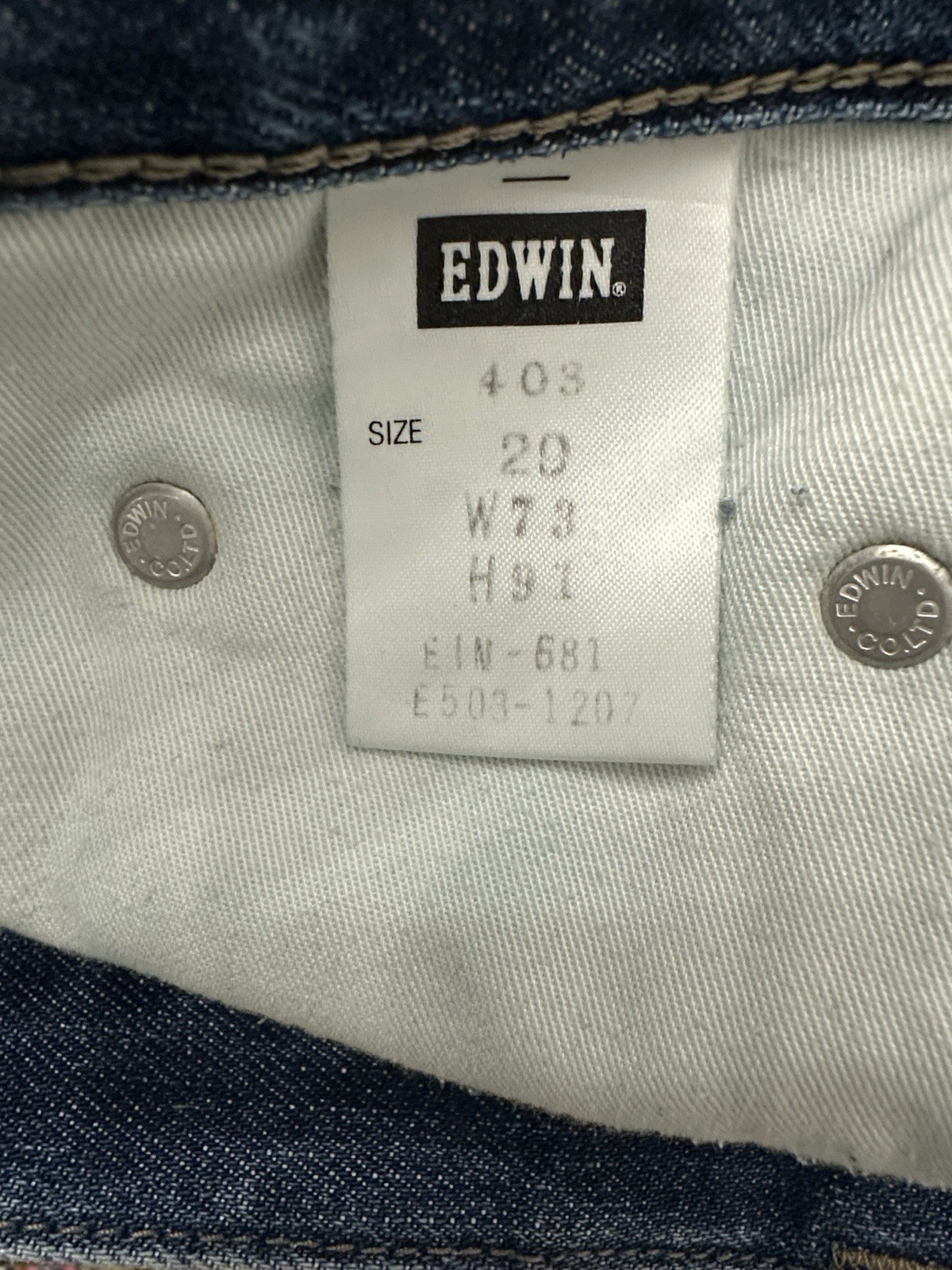 EDWIN International Basic 403 Cut Off Denim Short… - image 2