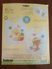 Janlynn Little Suzy’s Zoo Witzy Bibs Stamped Cross Stitch Kit 1999 NEW