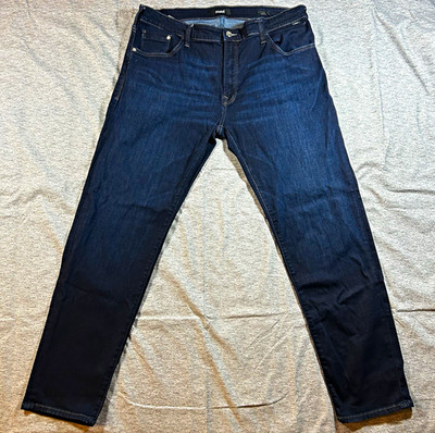 Mavi Zach Mens Dark Wash Blue Stretch Denim Jeans Straight Fit Mid Rise 5-Pocket