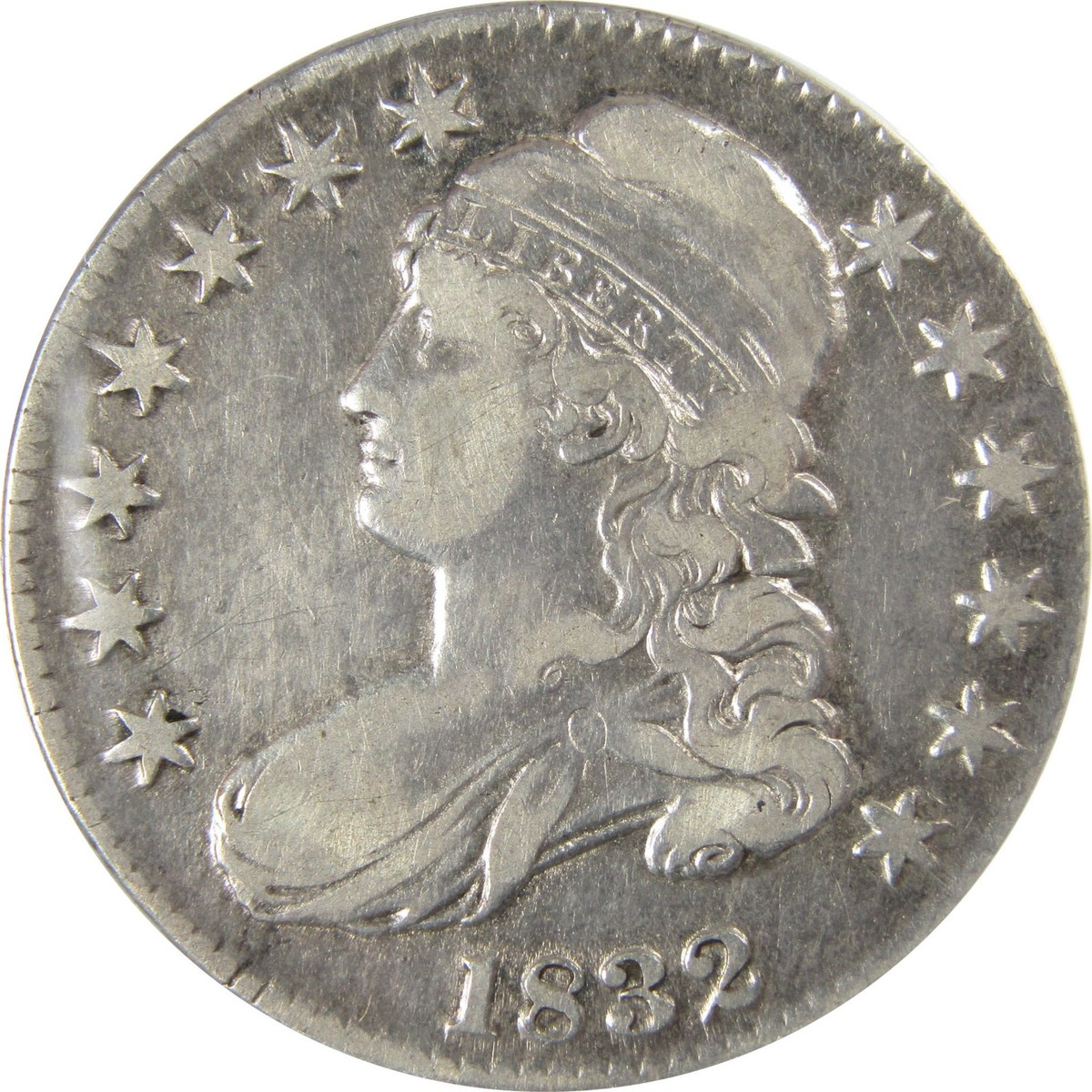 1832 Small Letters Capped Bust 50c VF 20 Details ANACS SKU:CP782