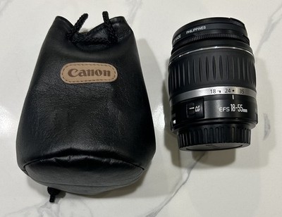 Canon EF-S 18-55mm f/3.5-5.6 II Zoom Lens + Soft Case/Filter/Both Caps-Excellent