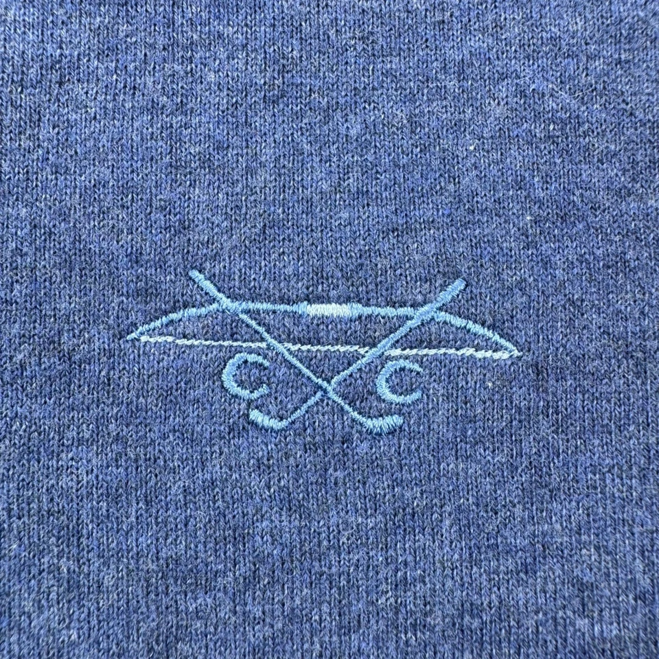 Peter Millar Crown Sport 1/4 Zip Vest Mens XL Blue Unk. Golf Country Club Logo - Image 3 of 4