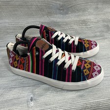 Inkkas low-top canvas sneakers colorful woven pattern Women's Size 11 Men s 9