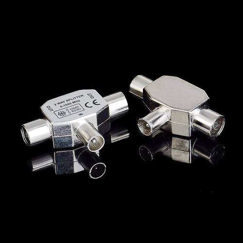IRYNA TV Aerial Splitter 2 Way, Male To Two Female Coaxial Aerial... - 第 3/7 張圖片