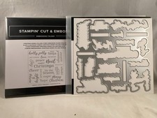 CHRISTMAS WORDS COLLAGE Hybrid Embossing Folder Dies Stampin Up 2602