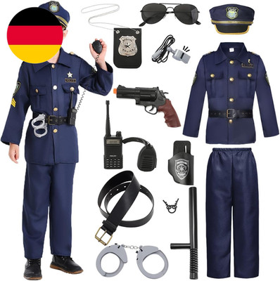 Polizei Kostüm Kinder Jungen 12Pcs Polizei Ausrüstung Polizeikelle Polizeisignal