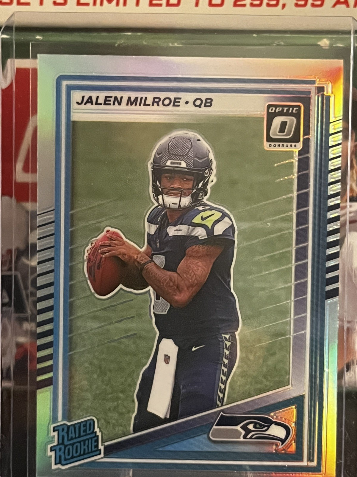 2025 Panini Donruss - Rated Rookie Jalen Milroe #307 Optic Preview Holo Prizm