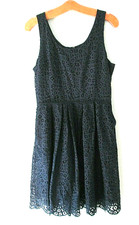 J. Crew NWT Navy Blue Lace Sleeveless Dress Women 8 LIned Pockets Cotton Blend