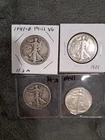 1934-1941 Walking Liberty Silver Half Dollars Lot Of 4