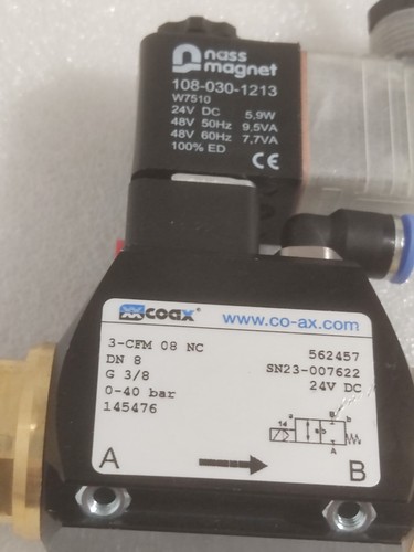 Elettrovalvola coassiale 3-CFM 08 NC DN8 G3/8 0-40 bar 24V DC magnete bagnato... - Foto 2 di 2