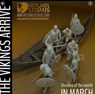 Vikings Arrive Diorama Scene Full Set 1:35th Resin Printed