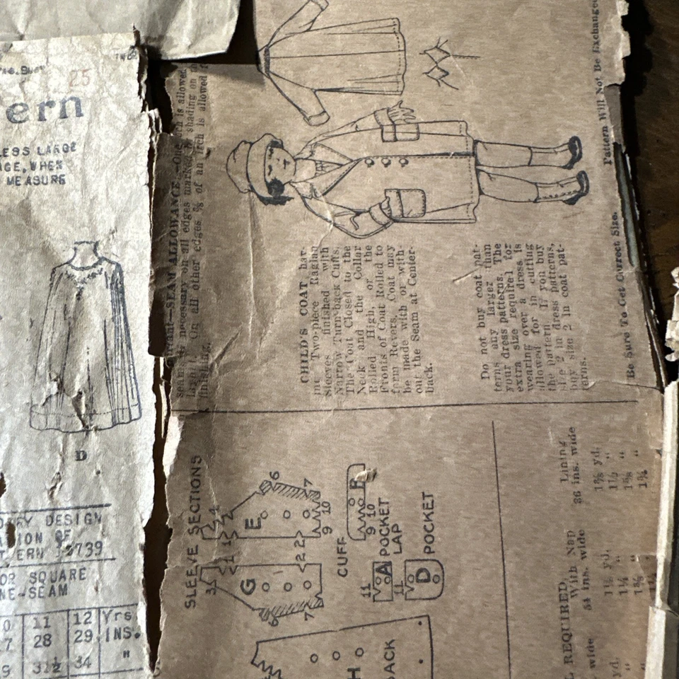 1920s Pictorial Review Butterick Children’s Sewing Patterns Coats Dresses PJ - Image 2 of 4