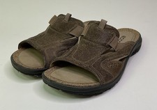 ECCO Yucatan Mens Receptor Comfort Slides Brown Leather Size 43 US 9.5