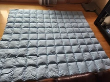 Vtg The Company Store King Down Comforter*Blue* 93x81*Cotton Shell*Nice Loft*EUC