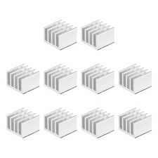 14x14x10mm Silver Tone Sticky Aluminum Heatsink Electronics Cooler 10 Pcs