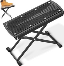 Guitar Foot Stool: 6 Position Height Guitar Foot Rest Folding Extra Stable Fo...