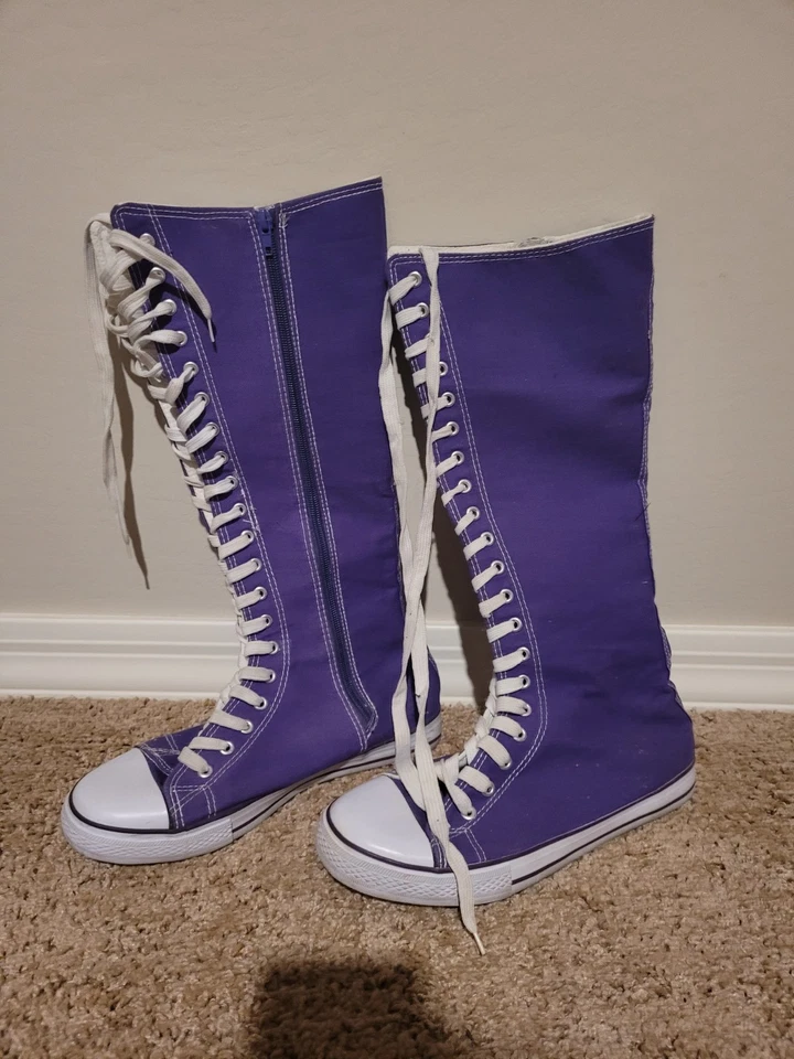 Tênis roxo altura do joelho tamanho 9 - Imagem 2 de 4