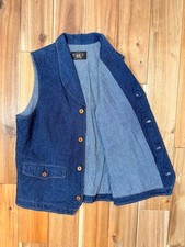 RRL Double RL Jeansweste S Schalkragen unbenu...