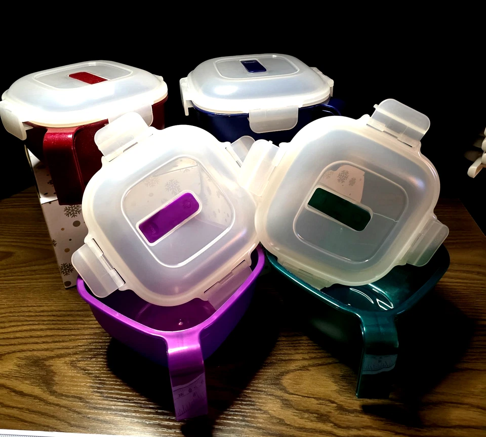 Lock N Lock чаша для хранения/мгновенного приготовления с ручкой выбор цвета вентилируемые крышки 34 унц - Изображение 2 из 4