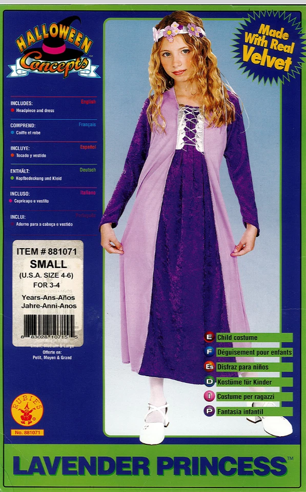DISFRAZ HALLOWEEN PRINCESA LAVANDA RUBÍ NIÑA TALLA PEQUEÑA 4-6 Foto 4 de 4