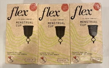 3 Pack Flex Reusable Menstrual Cup, Non-toxic, 12-Hour Wear, Size 01
