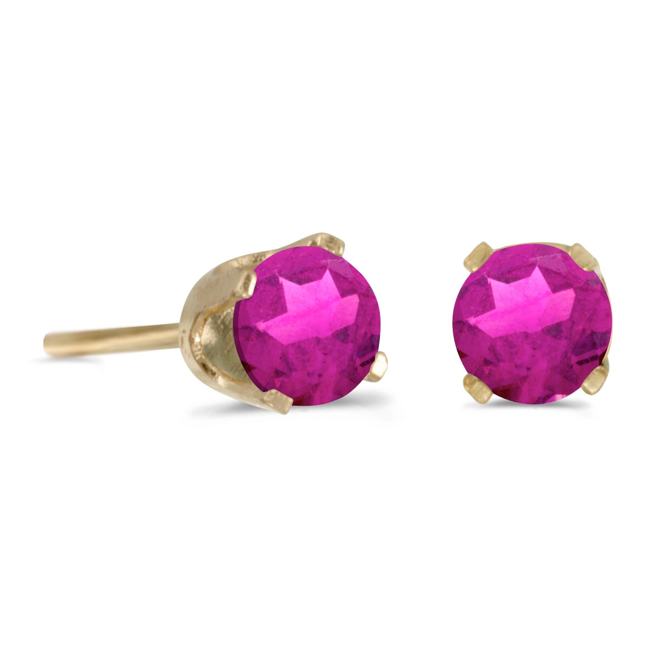 LXR 14k Gelbgold 4 mm Rund Pink Topaz Stecker Ohrringe 06 ct 39690₽