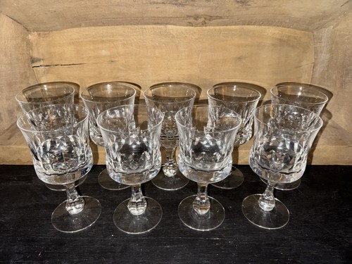 Kosta Boda Crystal Prince Pattern 5 3/8” White Wines (9) - Picture 2 of 4
