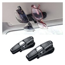 2PCS Glasses Holders for Car Sun Visor, Glasses Clip Organizer, Silver