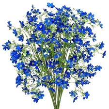 Artificial Flowers Silk Flowers with Long Stems, Fake Flowers Bulk 8PCS Blue