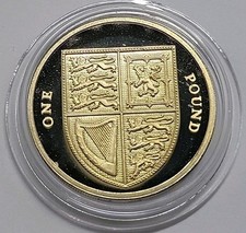 2011 Royal Mint Shield of the Royal Arms UK Proof One Pound £1 coin in Capsule
