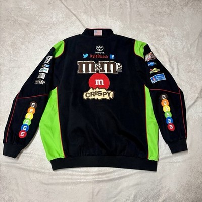 Vintage Kyle Busch Black Green Crispy M&M Nascar Jacket JH Design