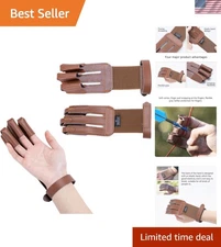Archery Glove Leather Finger Protector 3-Finger Shooting Hunting Bow Gear
