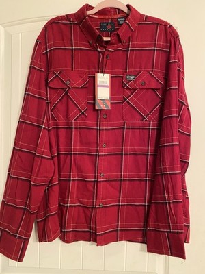 Perry Ellis America Men s XXL Shirt Flannel Button Down Red Pockets Nice NWT