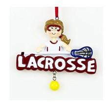 Lacrosse Girl Personalized Christmas Tree Ornament
