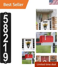 Metal Mailbox Numbers, Address Plaque, Waterproof, Horizontal Vertical Moun...