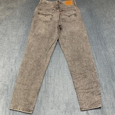 Vintage Levi's 80s Mom Jean Womens 26x28 Gray Denim Light Wash Tapered Leg Retro