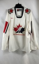 Nike Men's Canada Hockey Jersey White Red Embroidered Patch Sz XXL