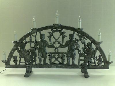 3D-Schwibbogen Nachtwächter Pferd Pferdekutsche Handarbeit aus dem Erzgebirge