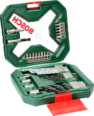 Bosch 34-Piece X-Line Classic Screwdriver and Drill Set for Wood, Stone, Metal