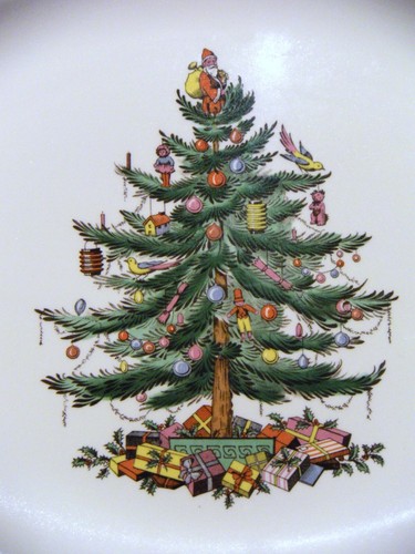 Spode Christmas Tree 14" Oval Center Serving Platter #S3324-V - Picture 5 of 10