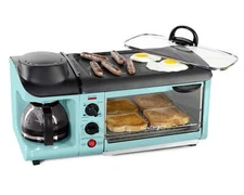 Nostalgia 3 in 1 Breakfast Station Coffee Maker Griddle Toaster Oven Combo