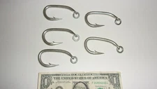 5 Vintage Unknown Heavy Big Game Hook Needle Eye w/ Ring 1" Gap - NOS