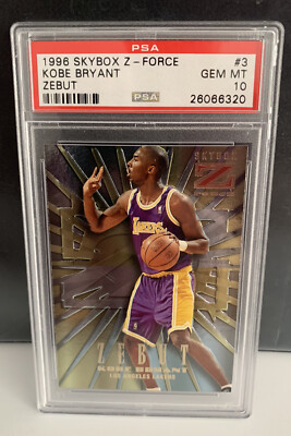 1996 Skybox Z-Force Zebut #3 Kobe Bryant RC PSA 10 GEM MINT - RARE 