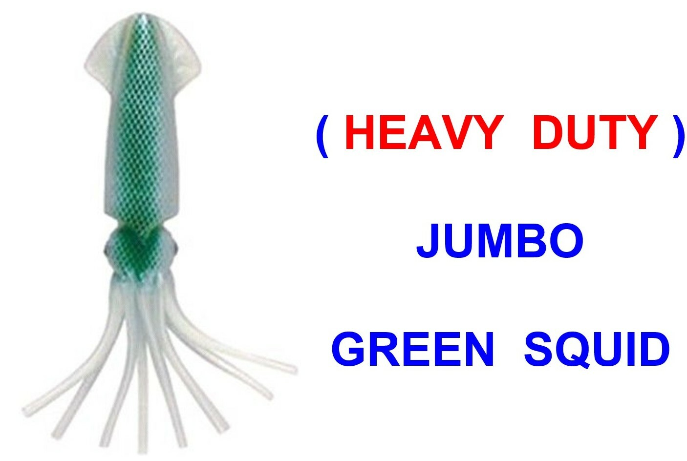 JUMBO GREEN SQUID SOFT BAIT MUPPET SEA FISHING BOAT ROD COD LURES RIGS JIG PIRKS